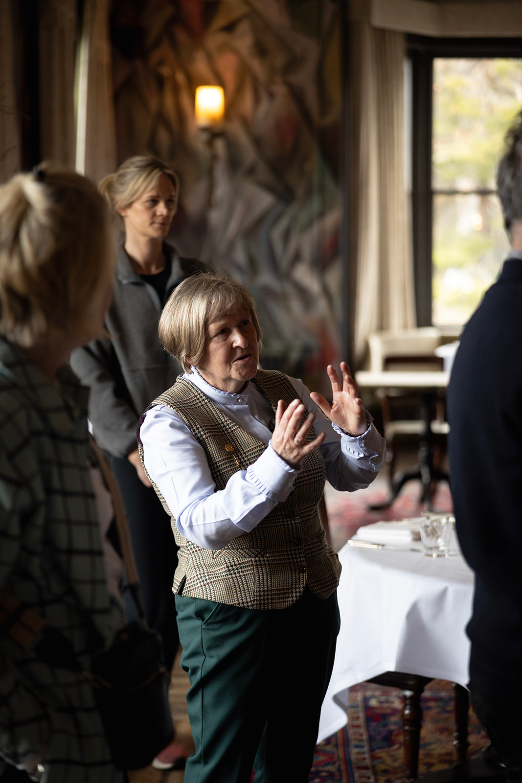Fife Arms hotel staff member giving an art tour